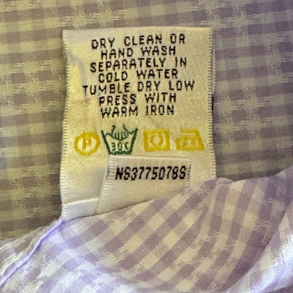 BUGATCHI Shaped Fit Mens Long Sleeve Button Down Dress Shirt. Lilac/White Size L - Picture 4 of 9